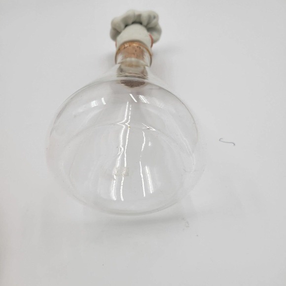 Handblown Glass Flask With Chefs Head Stopper No Markings Amazing Detail - Picture 5 of 8